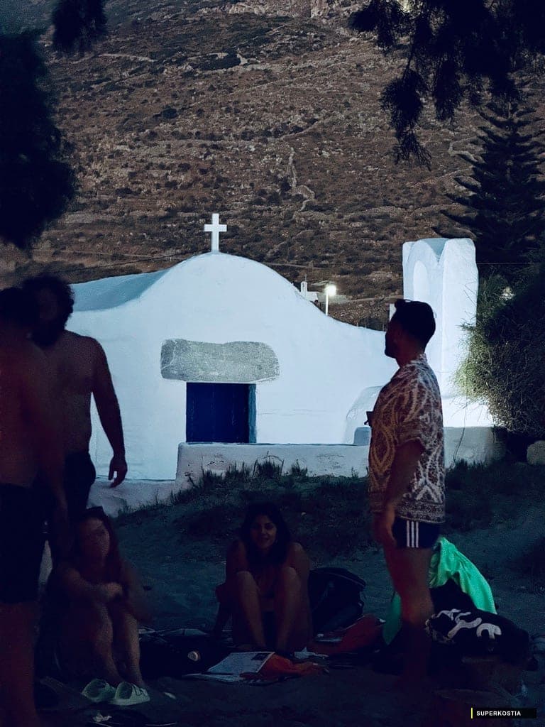 Amorgos Chapelle Soiree Amis