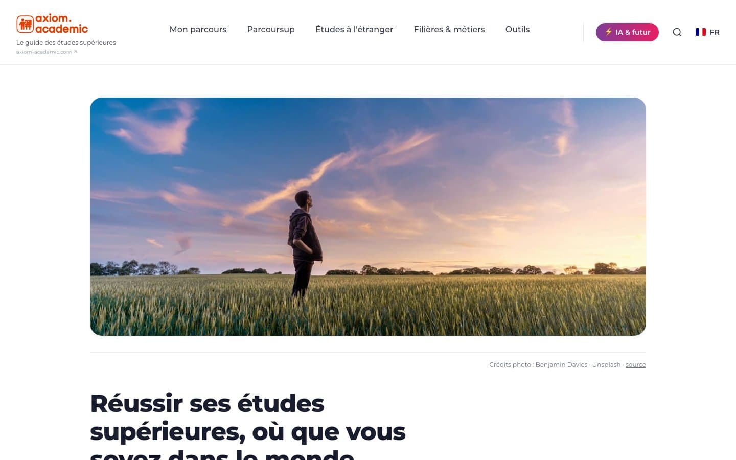 Capture de Guide des études supérieures