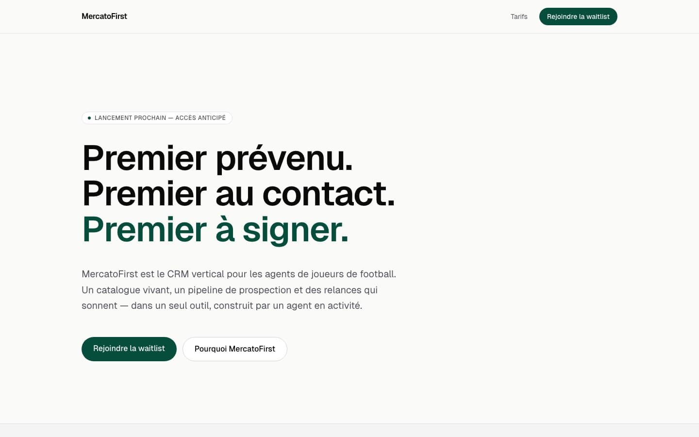 Capture de MercatoFirst